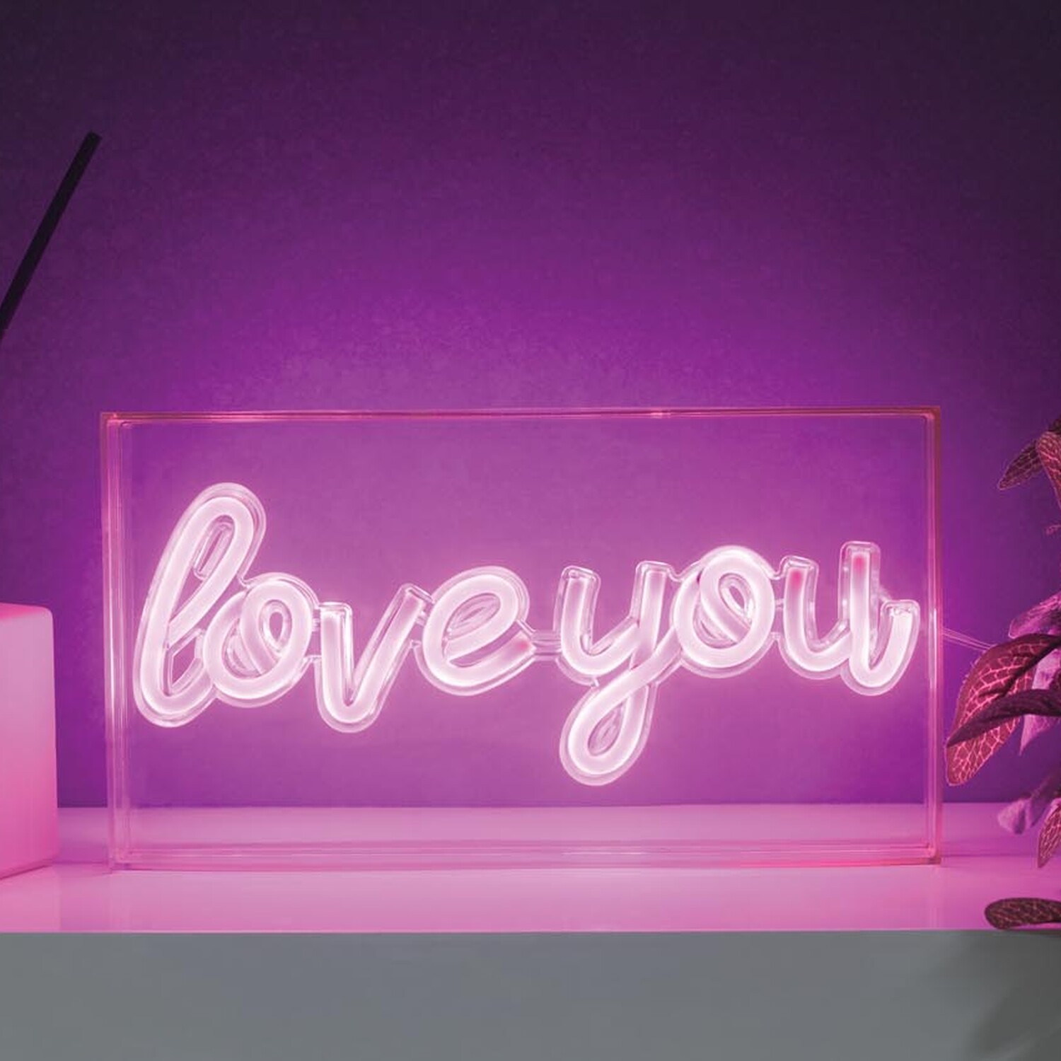 Love You Neon Block Light - Pink Image 7