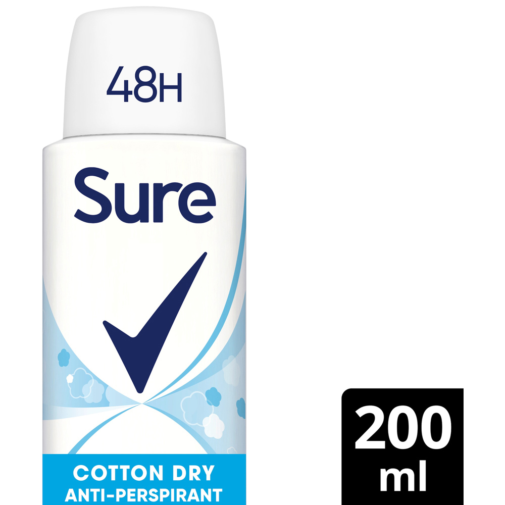 Sure Cotton Dry Antiperspirant Aerosol 200ml Image 3