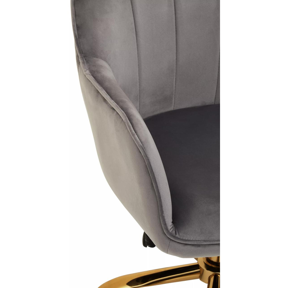 Interiors by Premier Brent Grey and Gold Swivel Home Office Chair Image 3