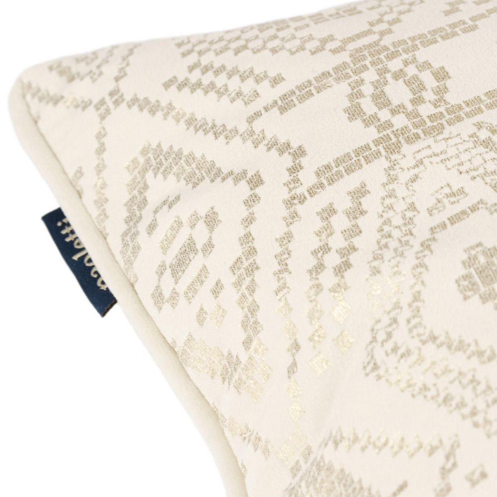 Paoletti Tayanna Ivory Velvet Touch Piped Cushion Image 5