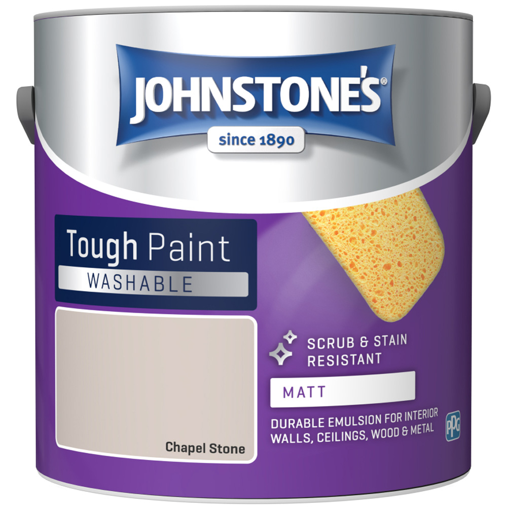 Johnstone's Washable Chapel Stone Matt Emulsion Paint 2.5L Image 2
