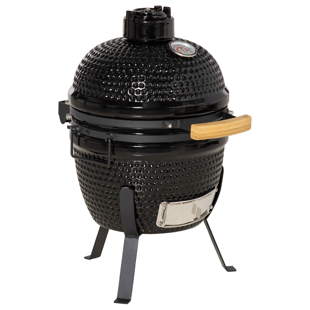 Outsunny Black Cast Iron Charcoal BBQ Grill Image 1
