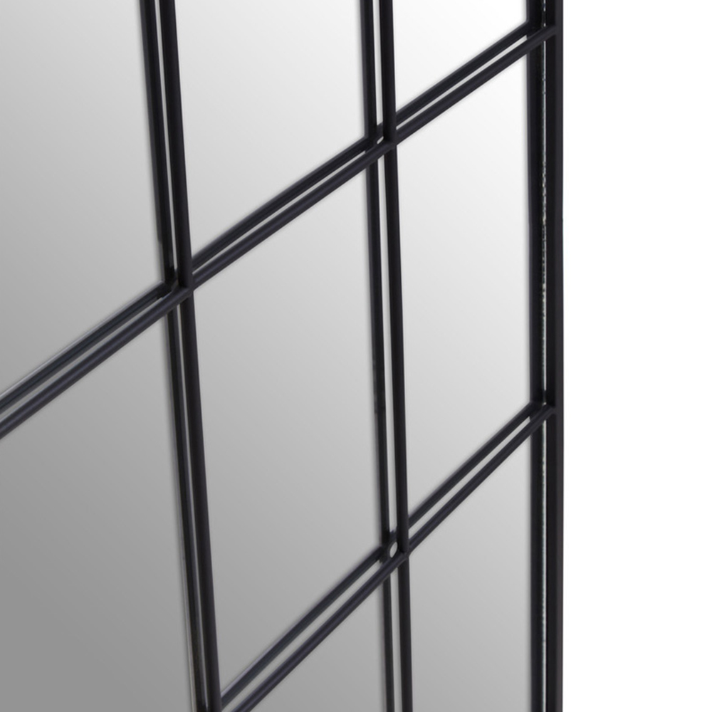 Premier Housewares Clayton Smooth Black Finish Rectangular Wall Mirror Image 4