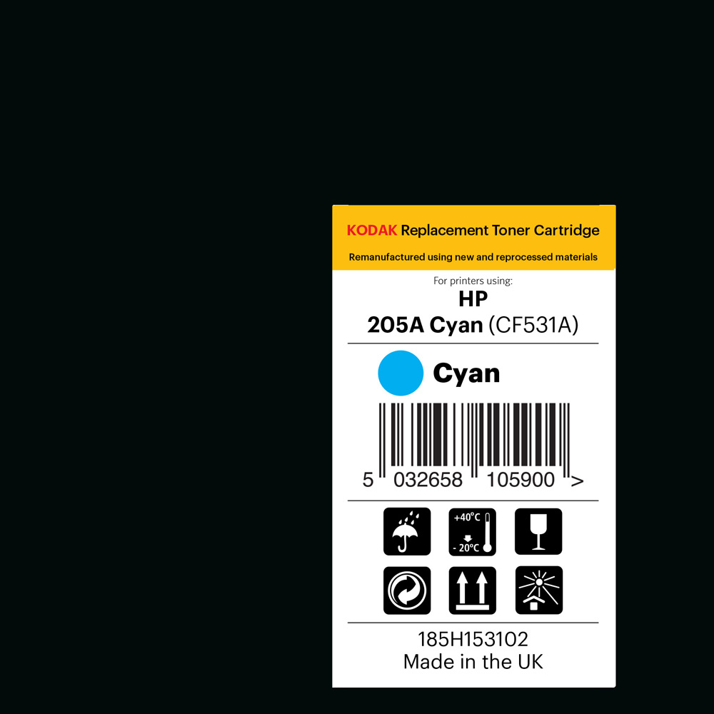 Kodak HP CF531A Cyan Replacement Laser Cartridge Image 2