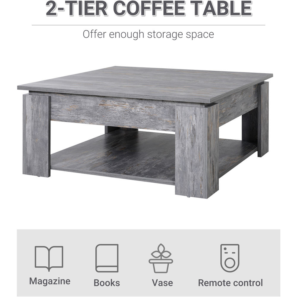 Portland 2 Tier Grey Coffee Table Image 6