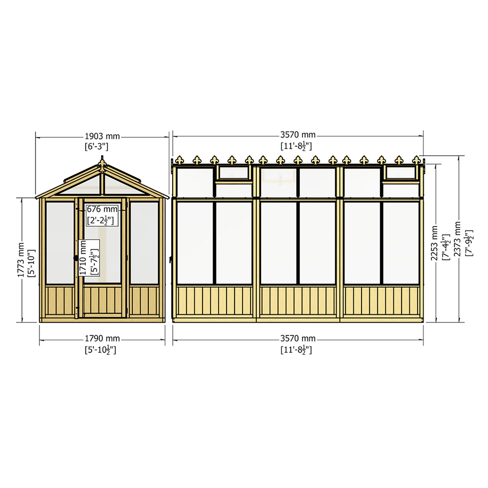 Shire Holkham Wooden 6 x 12ft Greenhouse Image 3