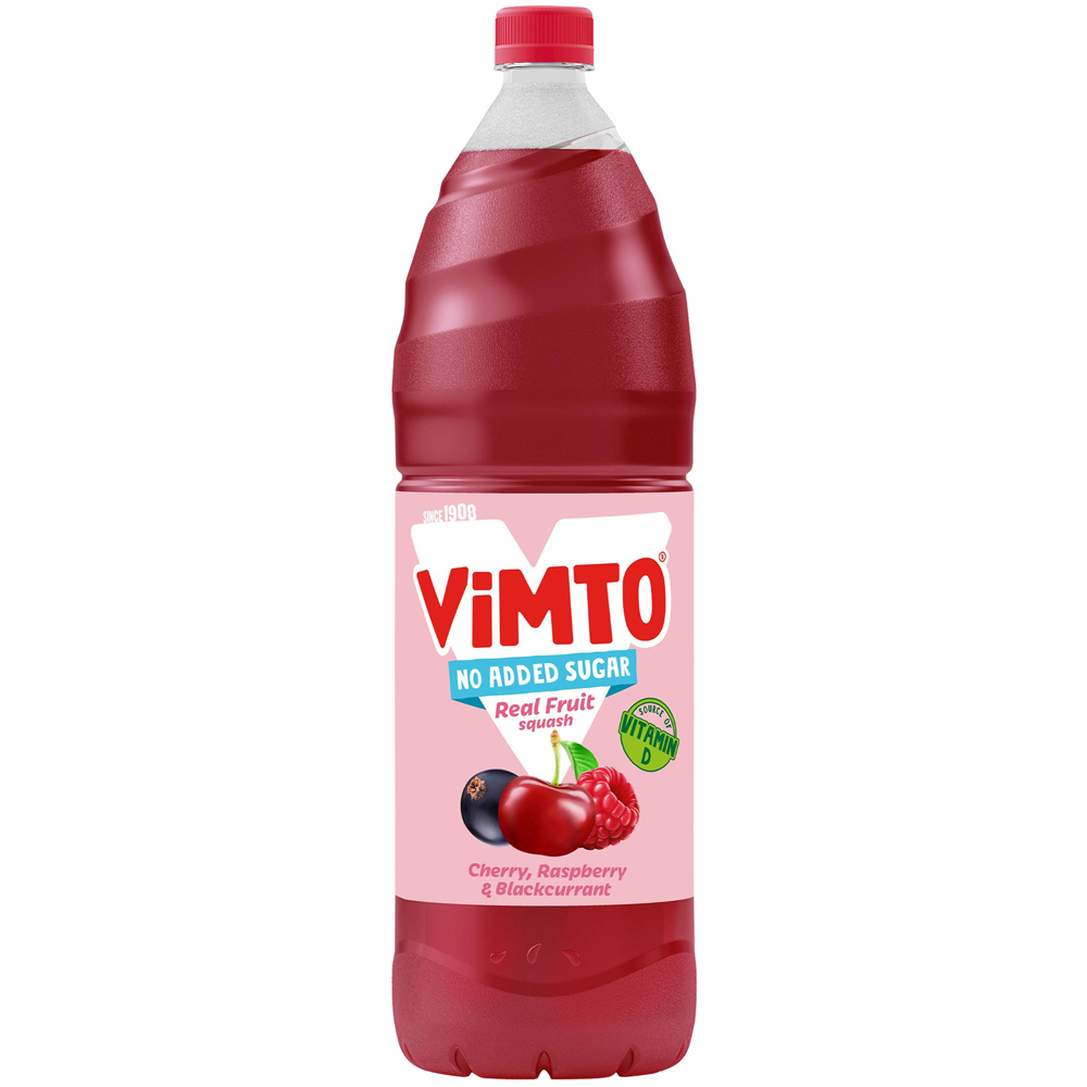 Vimto Cherry, Raspberry and Blackcurrant No Added Sugar Squash 1.5L Image