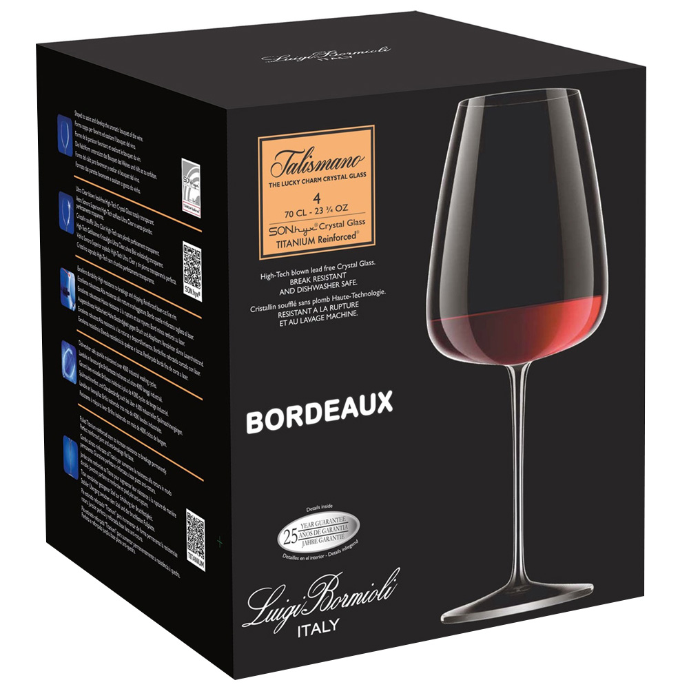 Luigi Bormioli Talismano Bordeaux Wine Glass 700ml 4 Pack Image 4