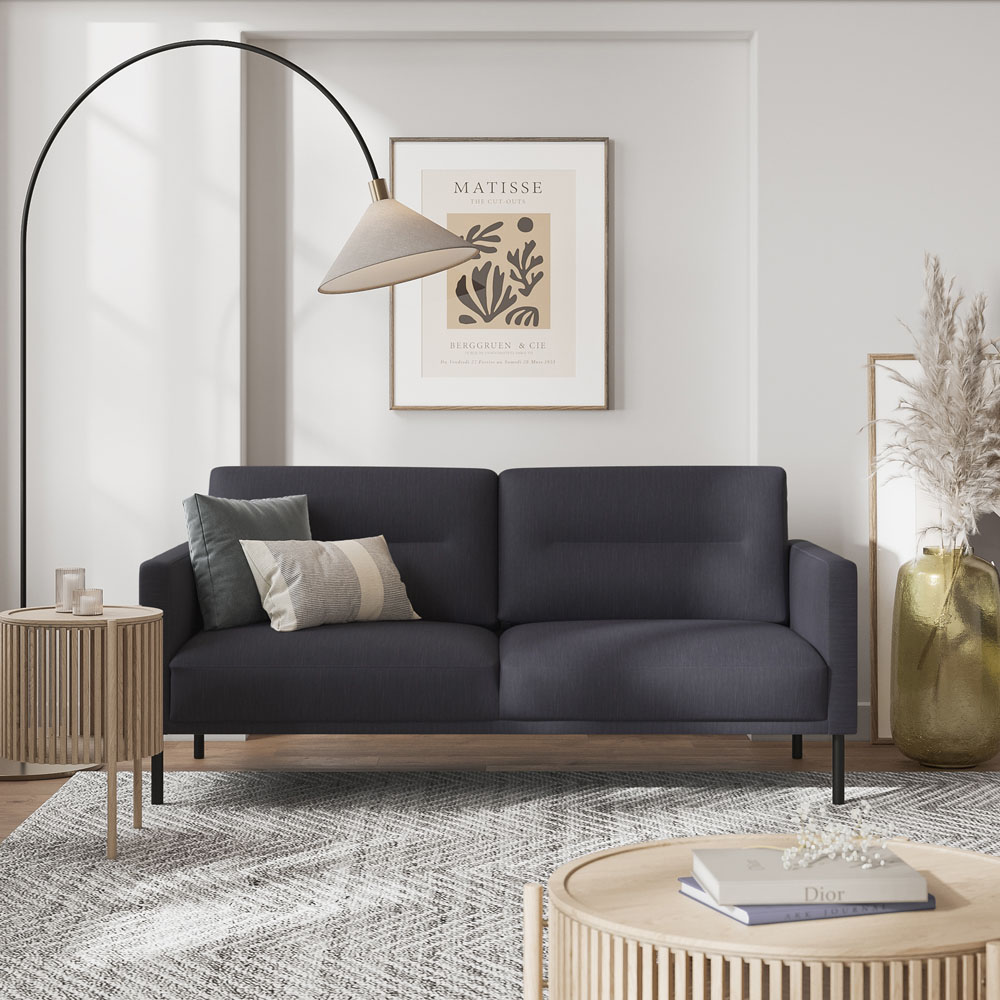 Florence Larvik 2.5 Seater Anthracite Sofa with Black Legs Image 8