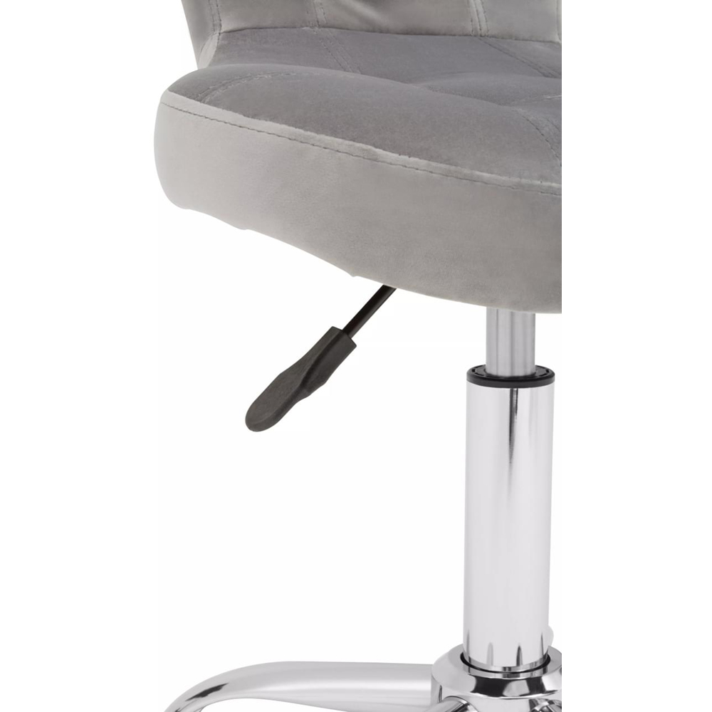 Premier Housewares Grey Velvet Buttoned Home Office Chair Image 8