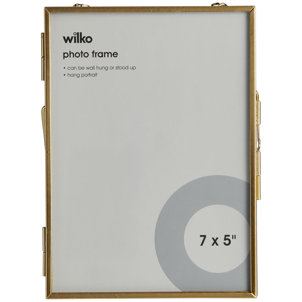 Wilko Gold Photo Frame with Stand 7 x 5inch Image 1
