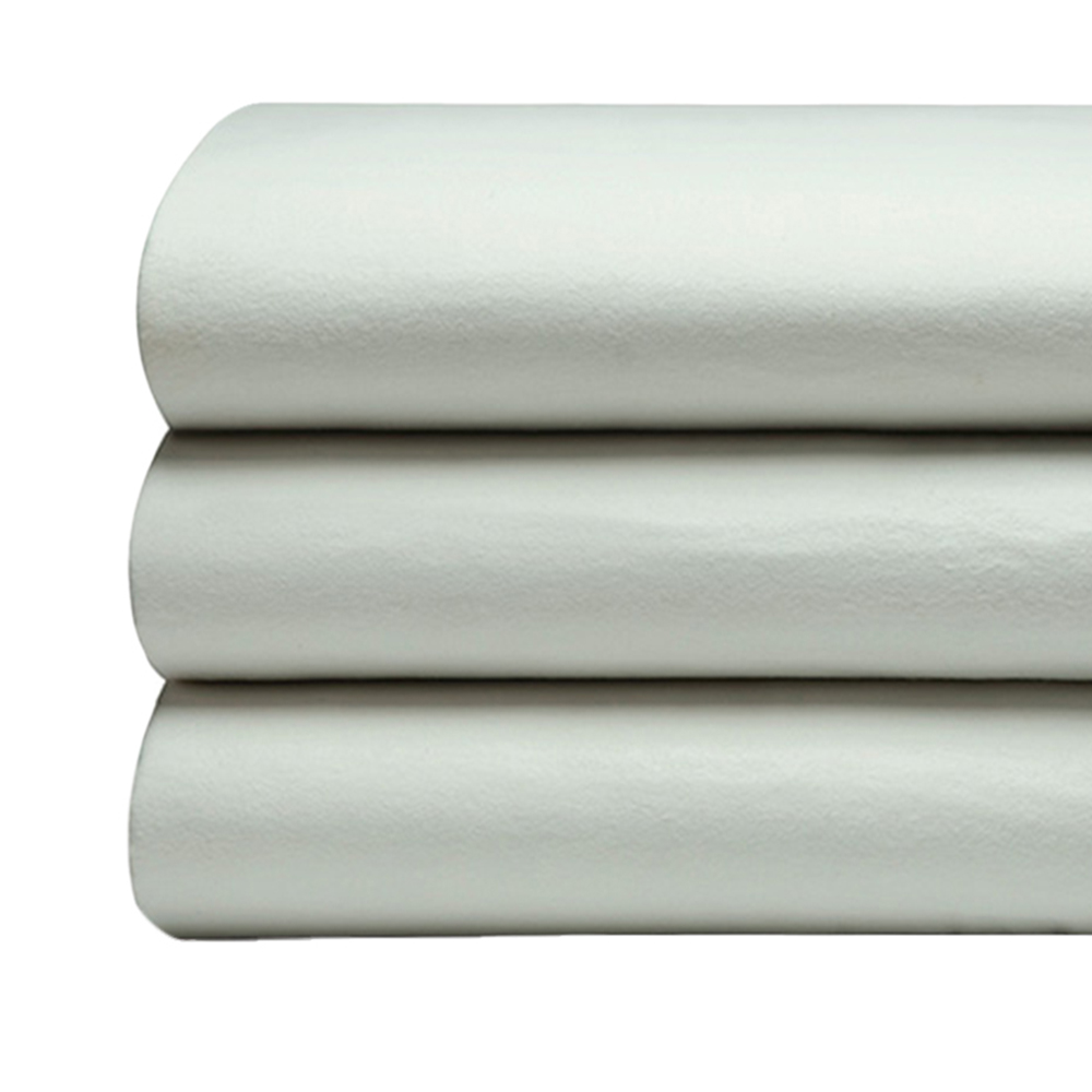 Serene King Size Apple Green Brushed Cotton Flat Bed Sheet Image 2