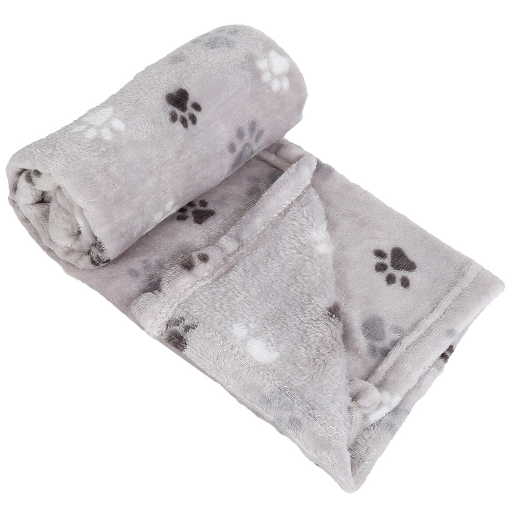 Single Soft Paw Print Pet Blanket in Assorted styles Image 4