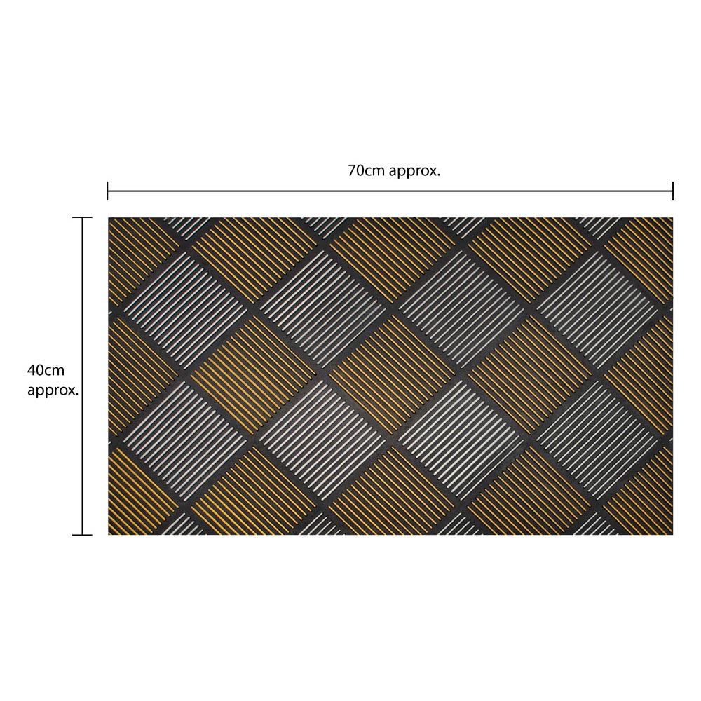 JVL Platina Silver Gold Rubber Doormat 40 x 70cm Image 9