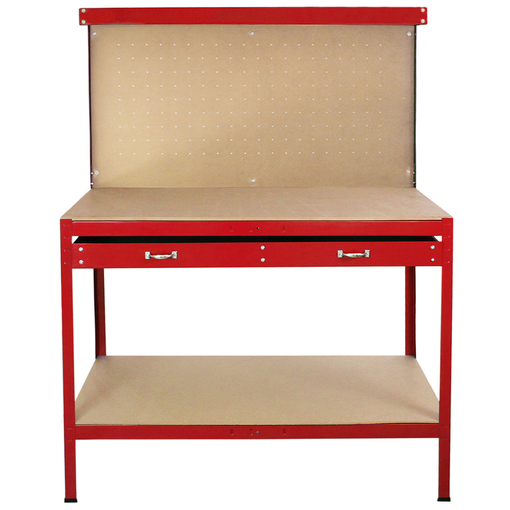Monster Shop Red Workbench with Pegboard Image 1