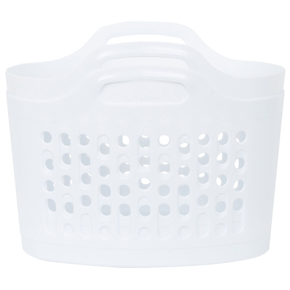 2 x Wham 8L Plastic Flexi Basket Ice White Image 4