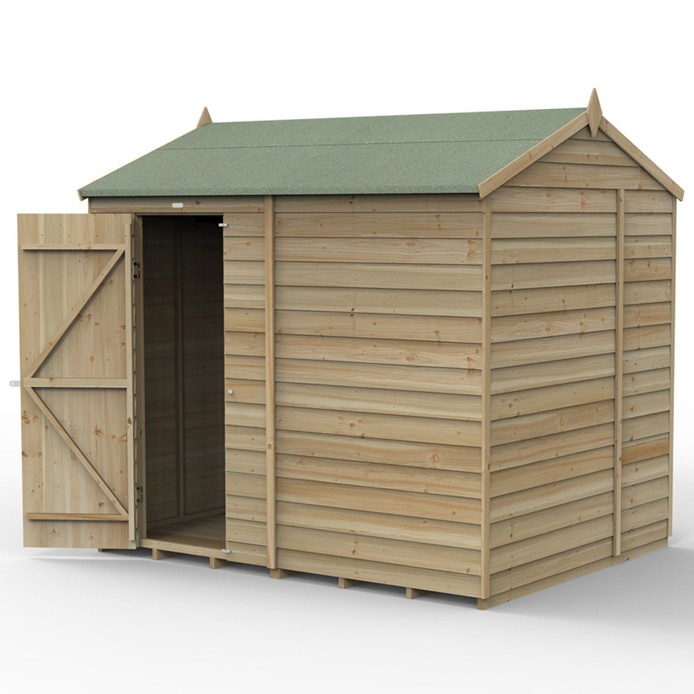 Forest Garden 4LIFE 8 x 6ft Single Door Reverse Apex Shed Image 3
