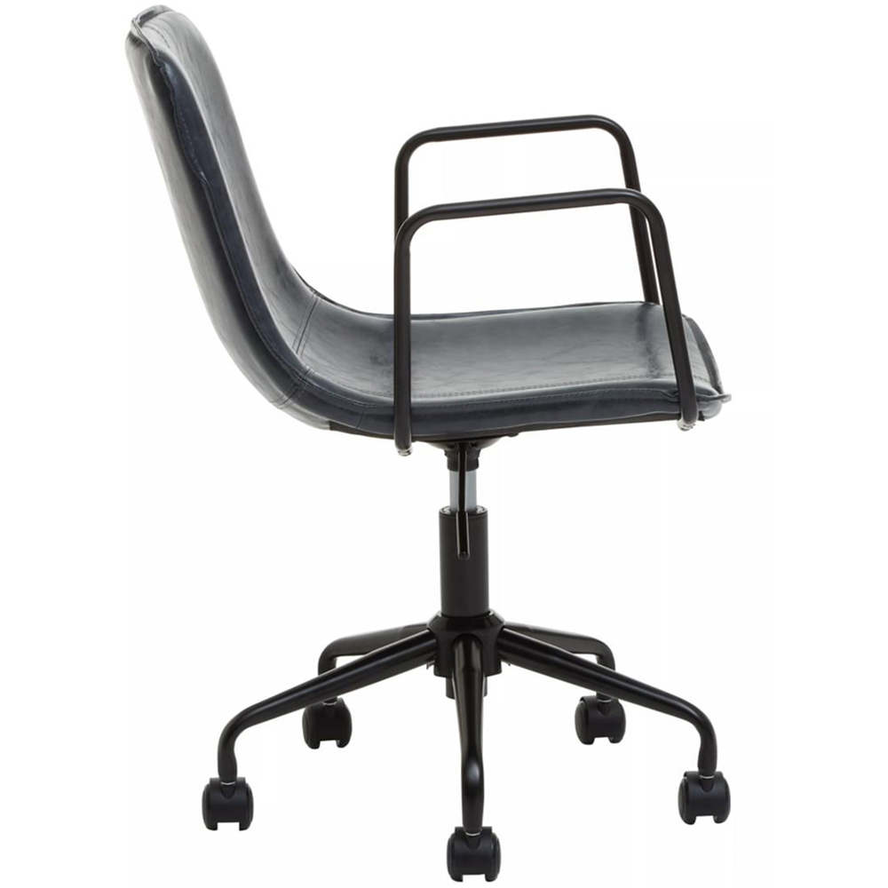 Premier Housewares Branson Grey Leather Swivel Office Chair Image 4