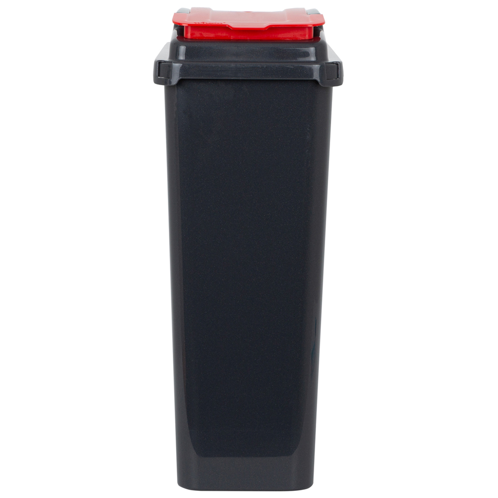 Wham 3 Piece 25L Plastic Recycle Bin Graphite/Asst Red/Green/Yellow Lids Image 4