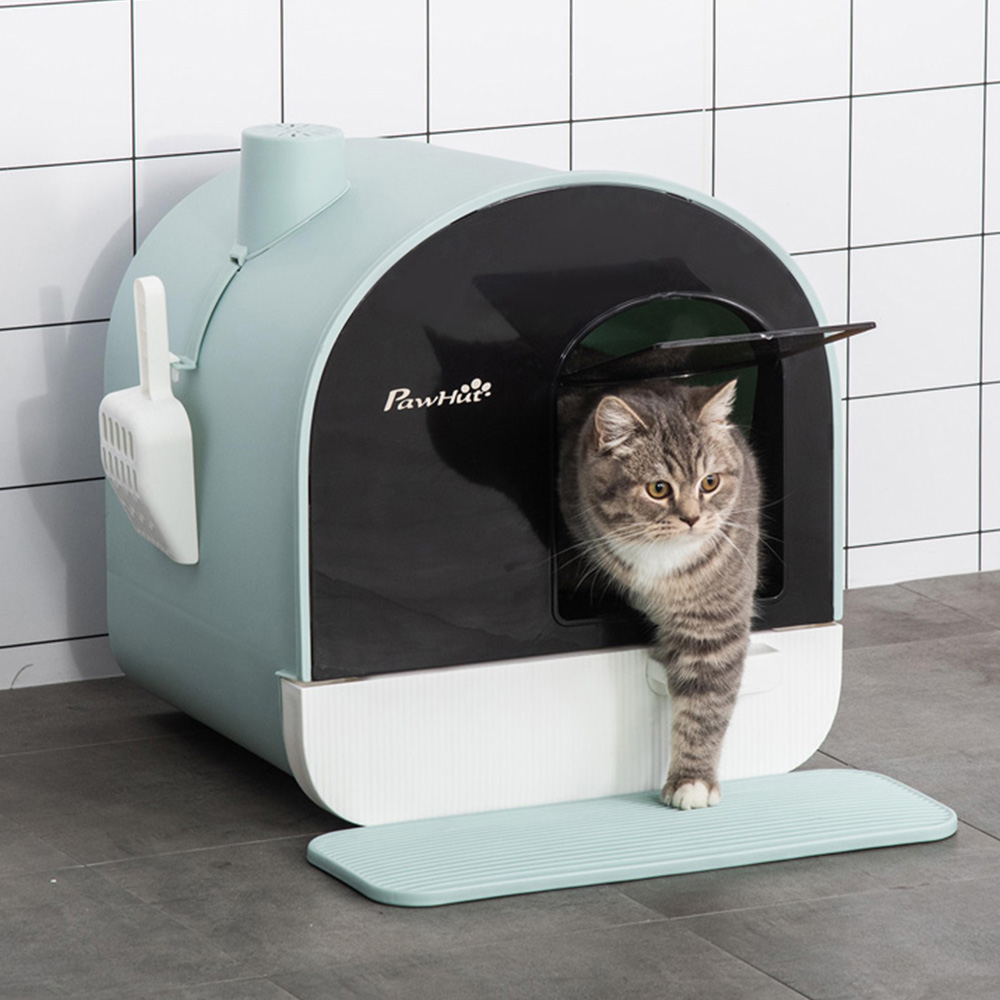 PawHut Green Air Filter Cat Litter Box Image 2
