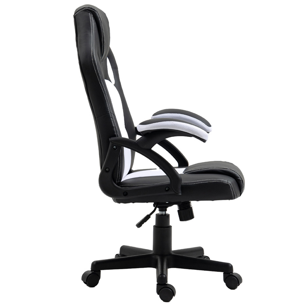Neo White Faux Leather Swivel Race Office Chair Image 5