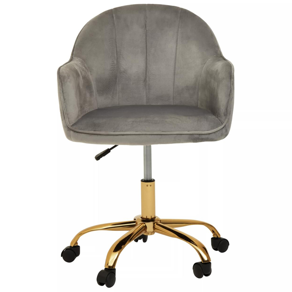 Interiors by Premier Brent Grey and Gold Swivel Office Chair Image 4