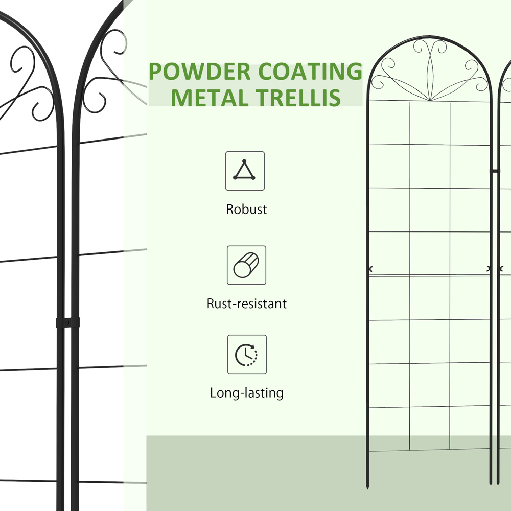 Outsunny Metal Grid Design Trellis Frames Garden Planter 2 Pack Image 6