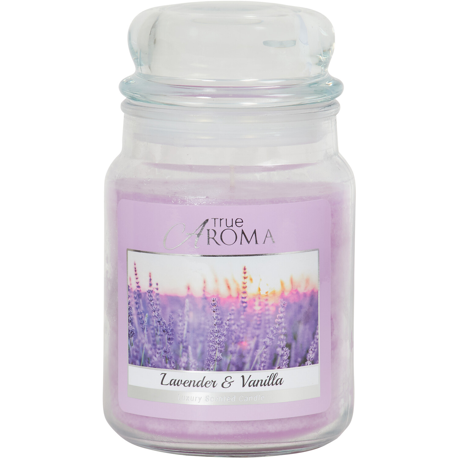 Lavender & Vanilla Large Mason Jar Candle - Purple Image 1