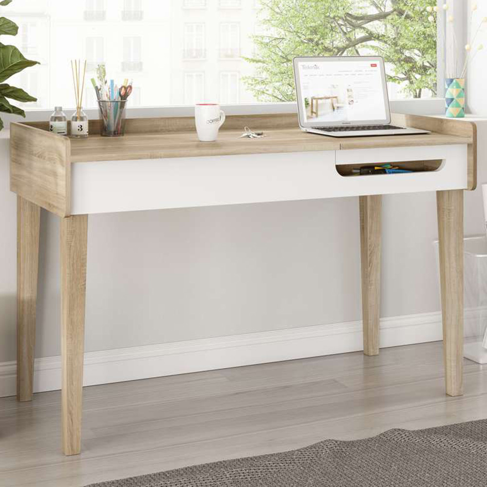Teknik Office Giru Desk Sonoma Oak Effect and White Image 1
