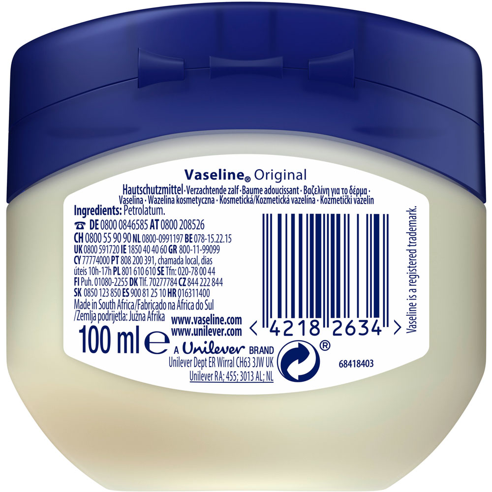 Vaseline Pure Petroleum Jelly Original 100ml Image 3
