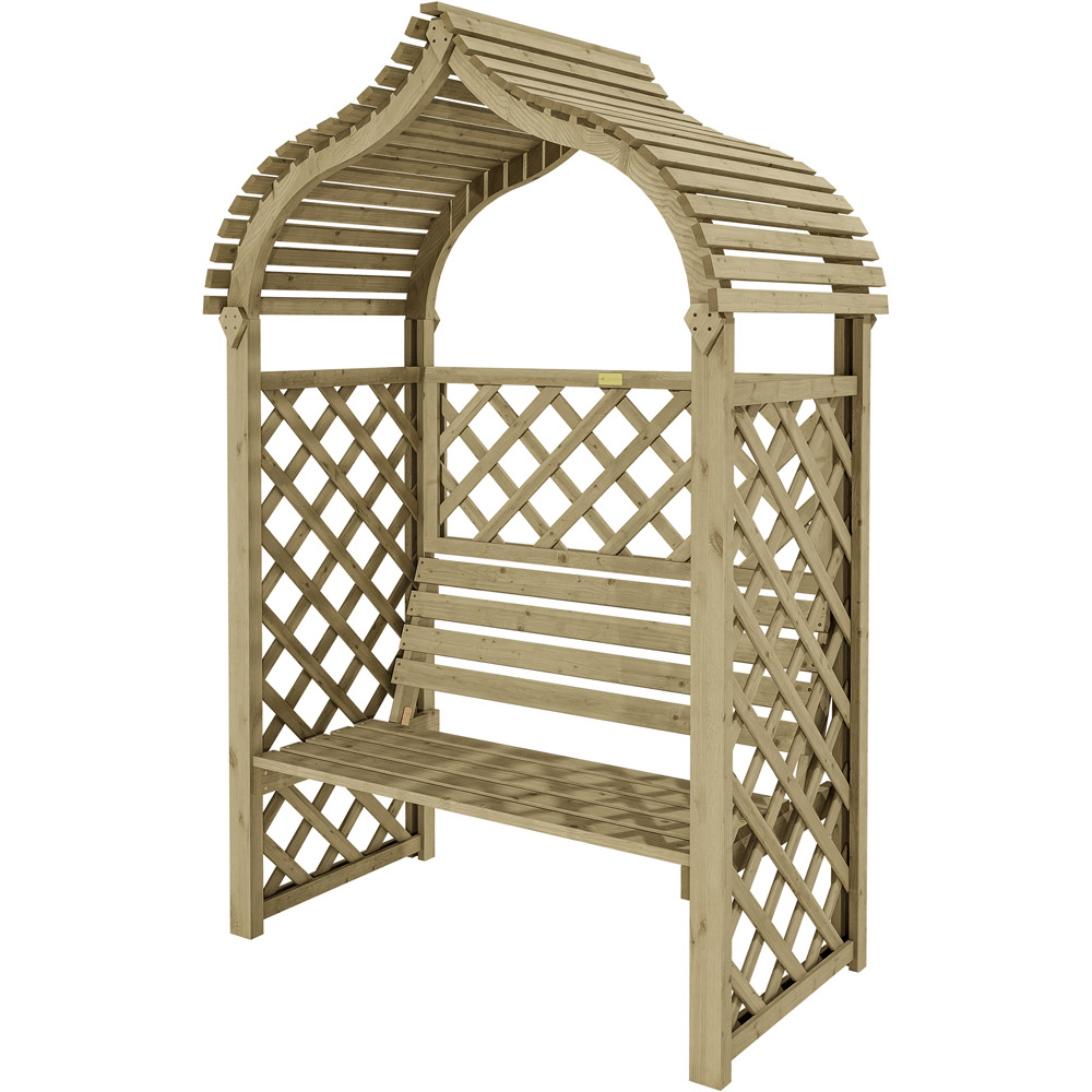 Rowlinson Kashmir 2 Seater Natural Arbour with Slatted Roof Image 2