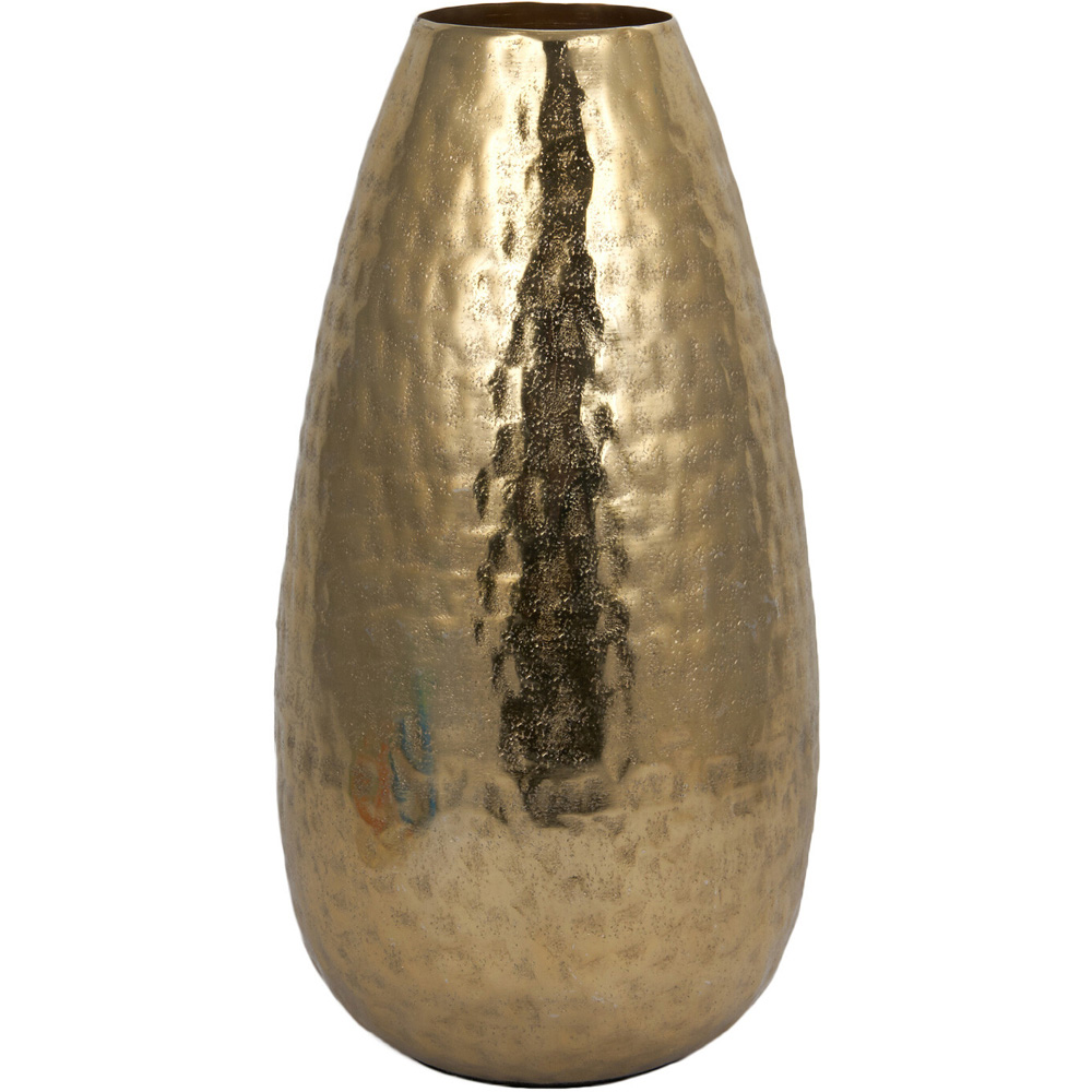 Hammered Champagne Metal Vase Image 1