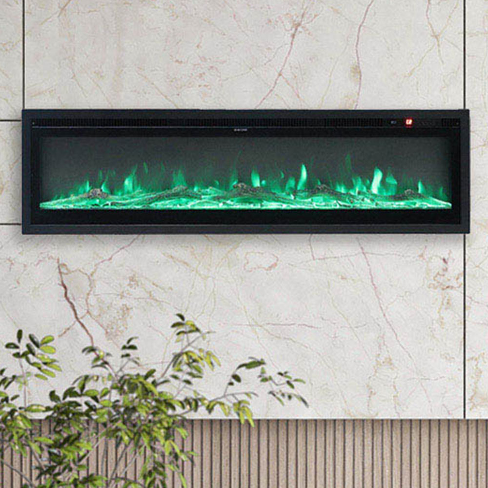 Living and Home Black Electric Fireplace with Remote 50 inch Image 4