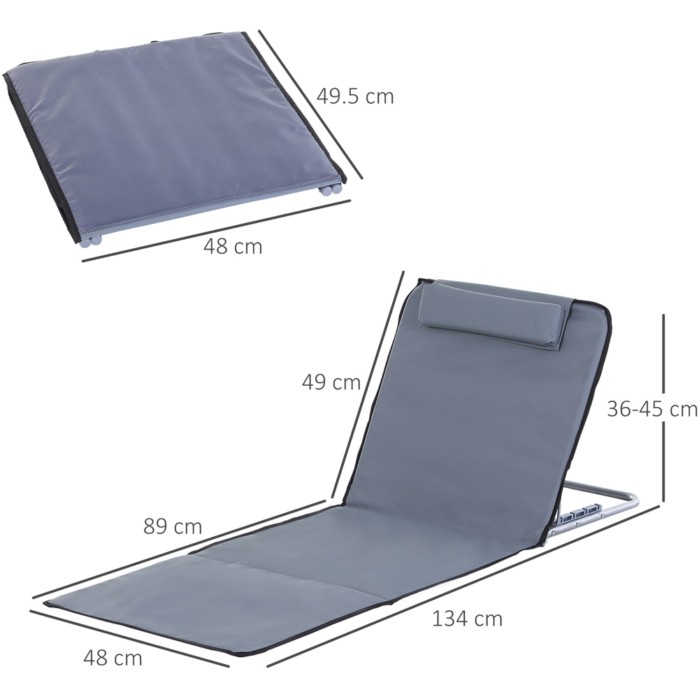 Outsunny Set of 2 Grey 5 Level Adjustable Folding Sun Lounger Image 7