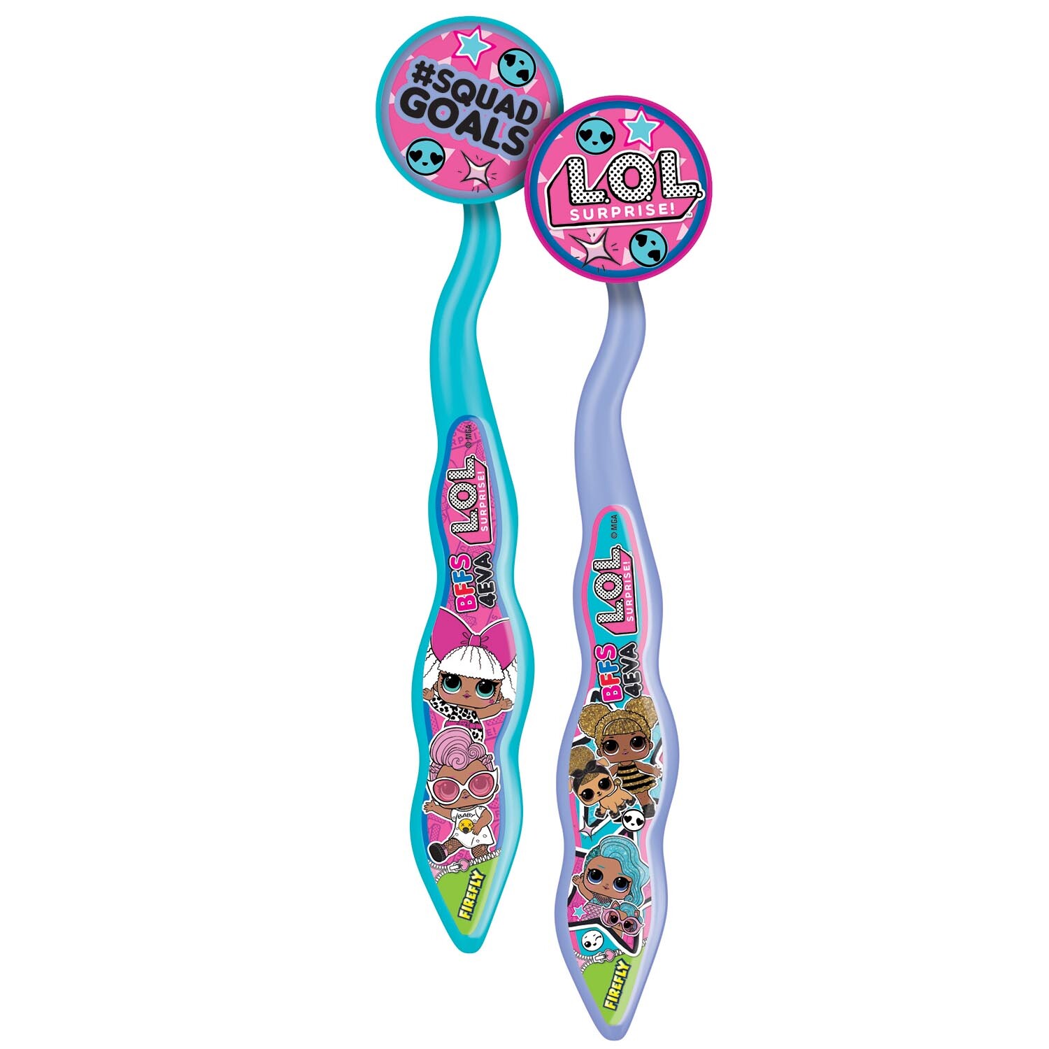 Pack of 2 Firefly L.O.L Surprise Kids Toothbrushes & Caps Image 2