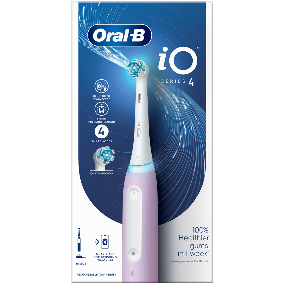 Oral-B iO Series 4 Lavender Rechargeable Toothbrush Image 1