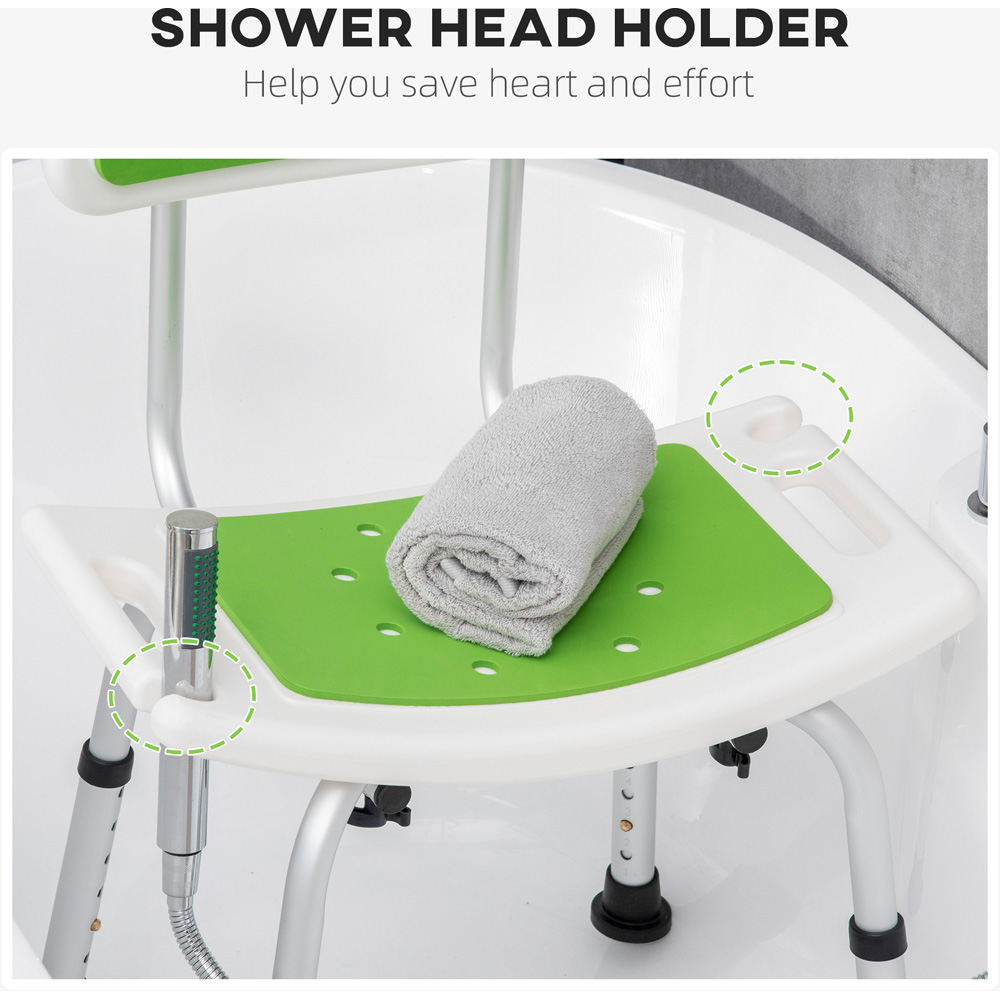 Portland Green Aluminium Shower Chair Image 7