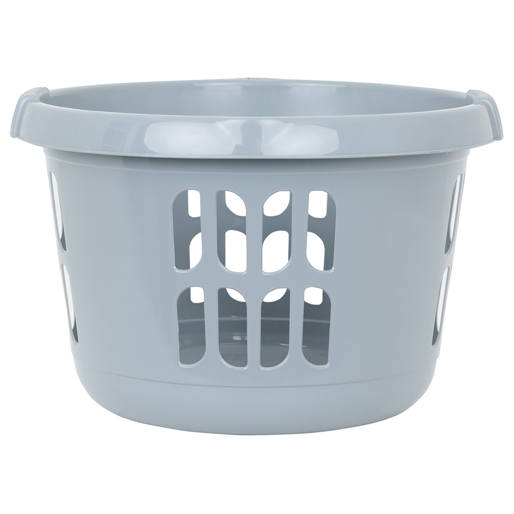 2 x Wham Casa Plastic Round Laundry Basket Silver Image 3