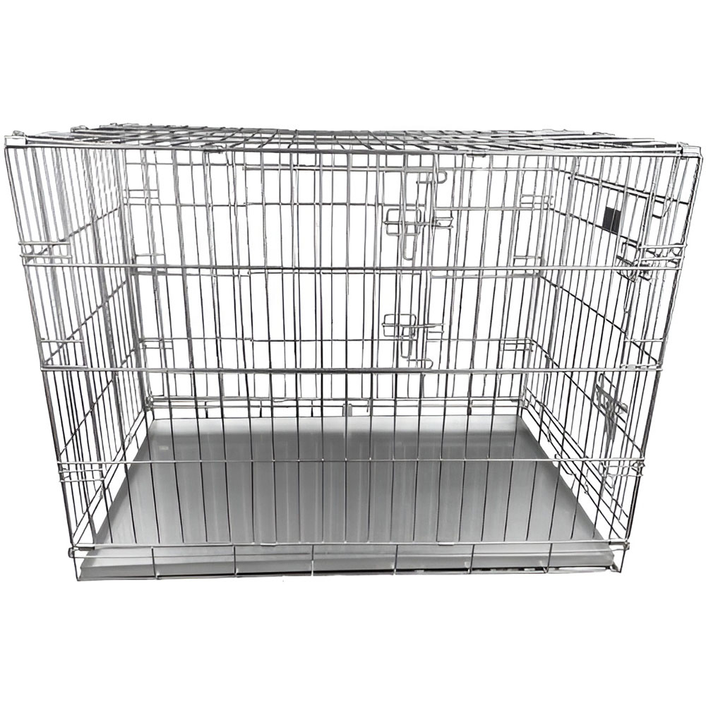 HugglePets X Large Silver Dog Cage with Metal Tray 109cm Image 3