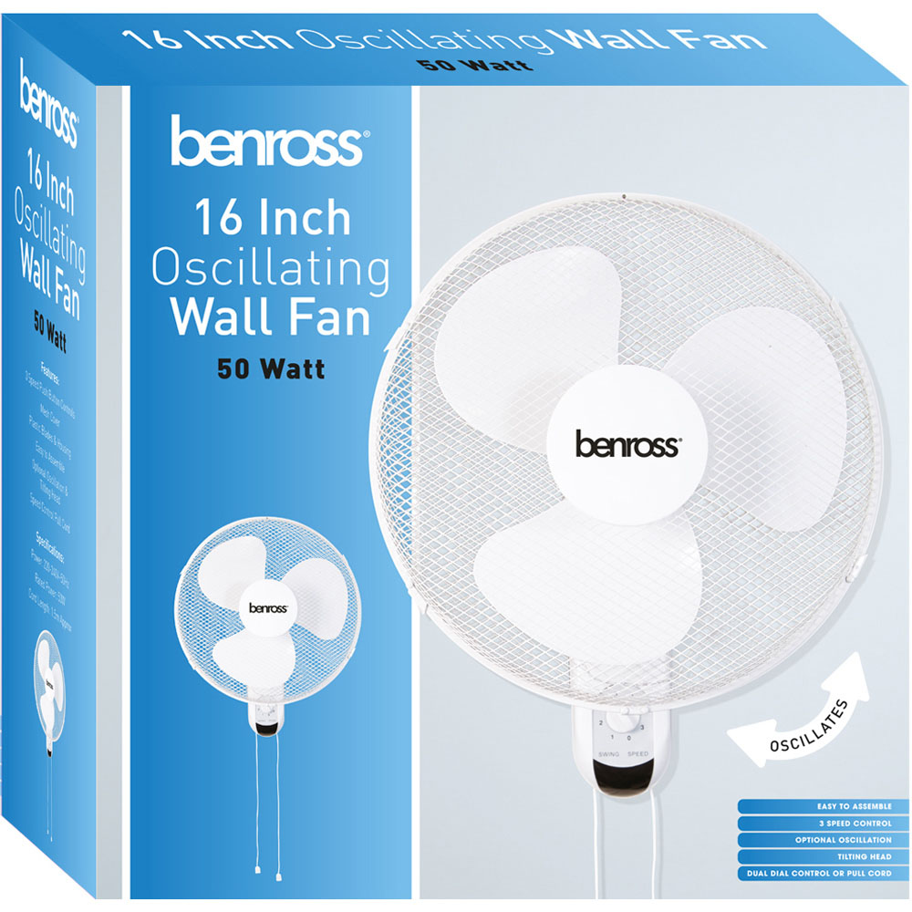 Benross Oscillating Wall Fan 16 inch Image 5
