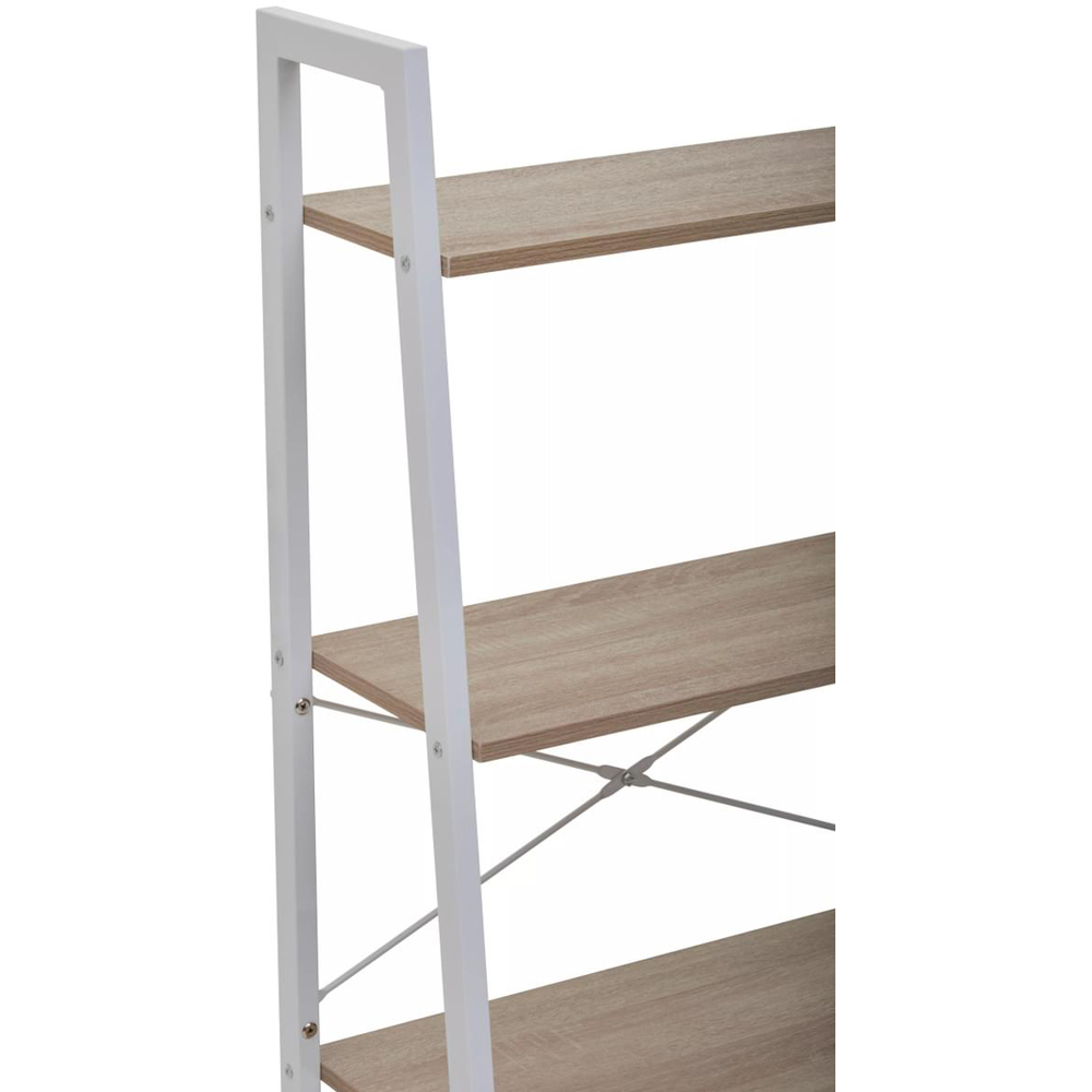 Premier Housewares Bradbury 4 Shelf Natural Oak Veneer Ladder Bookshelf Image 5