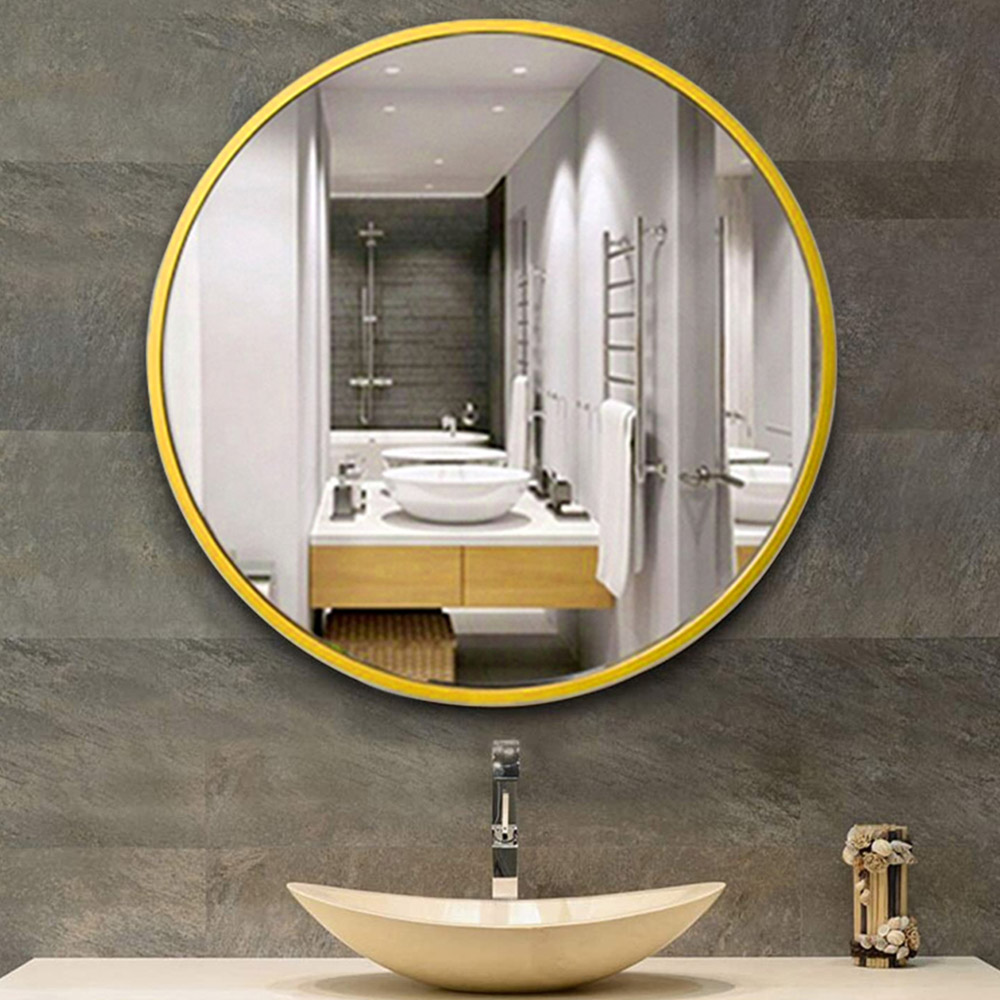 Living and Home Gold Frame Nordic Wall Mounted Bathroom Mirror 50cm Image 5