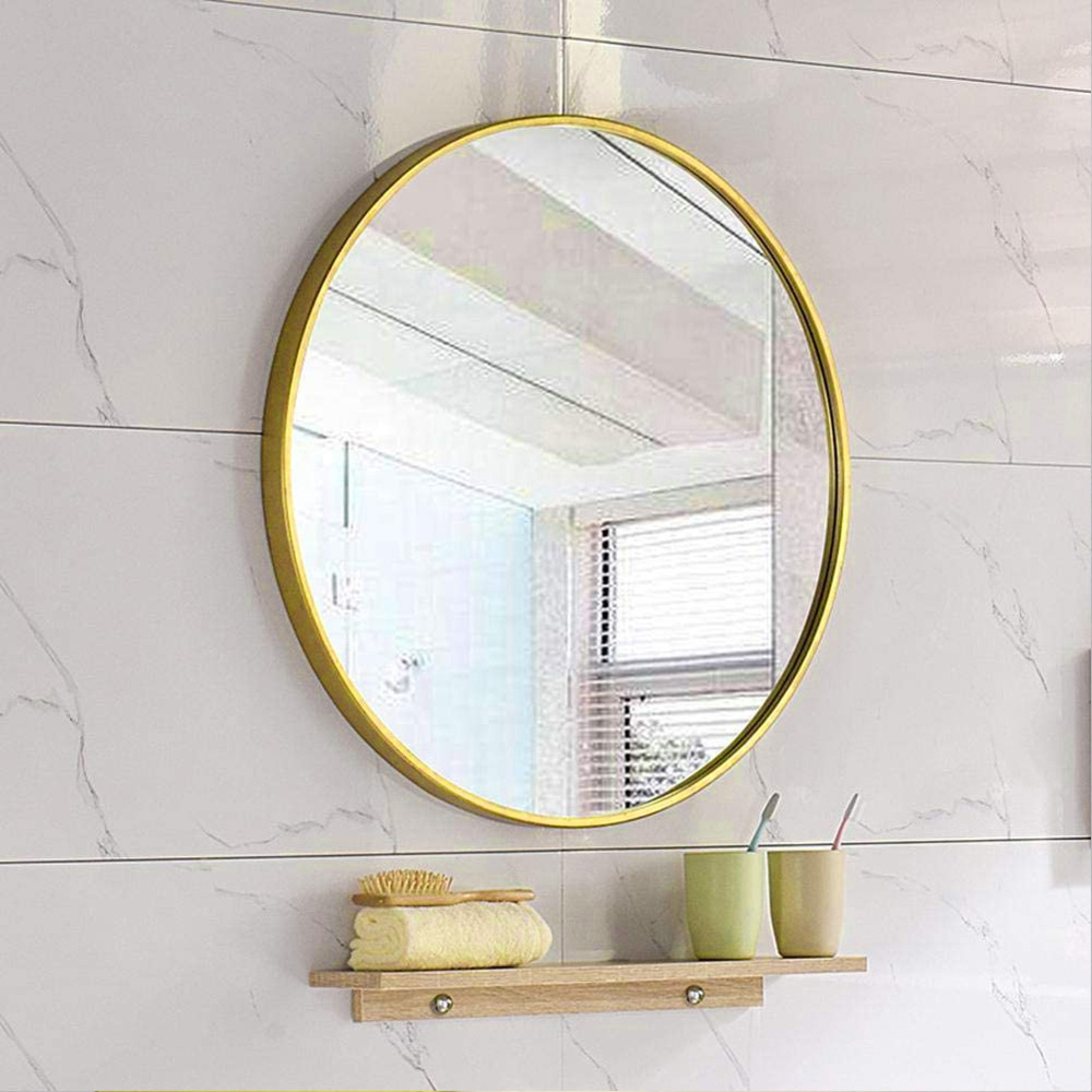 Living and Home Gold Frame Nordic Wall Mounted Bathroom Mirror 50cm Image 6