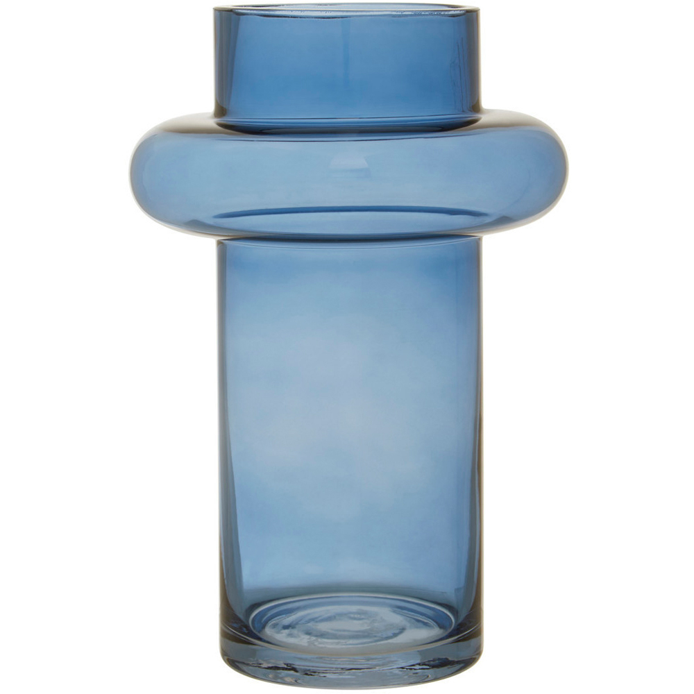 Premier Housewares Blue Cabrina Glass Vase Image 1