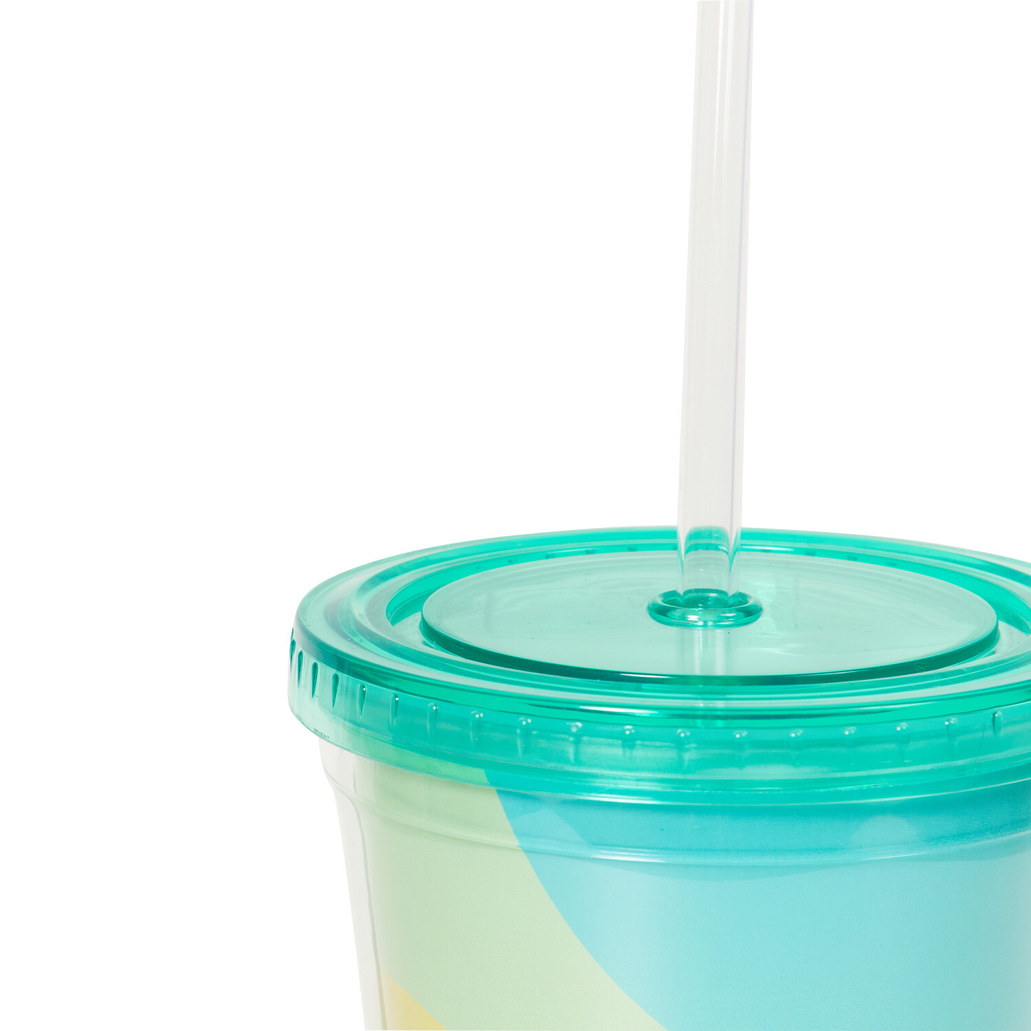 Bold Wave Teal Tumbler with Straw - Teal Image 3