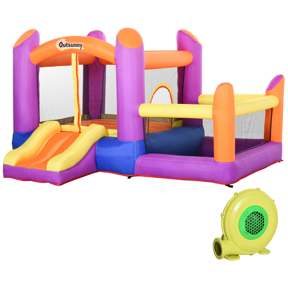 Outsunny Kids Bouncy Castle with Inflator Image 1