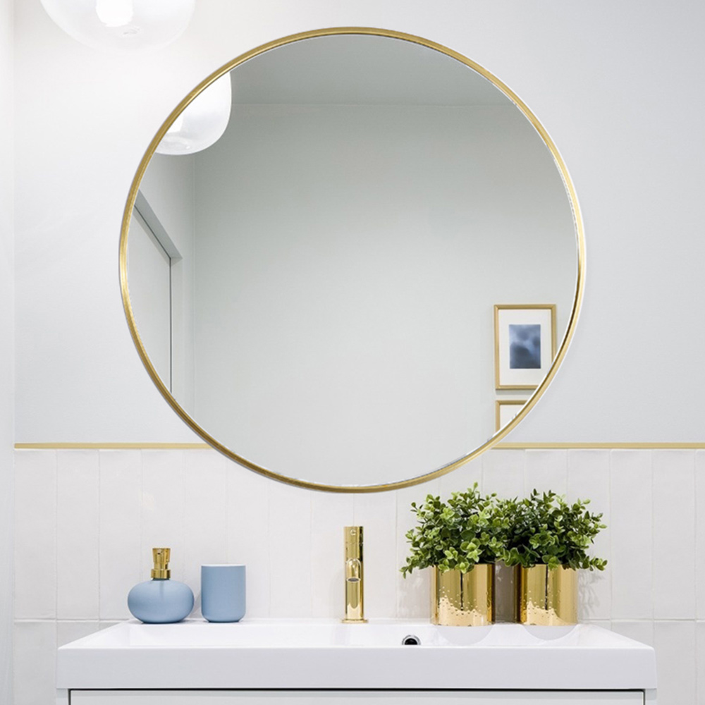 Living and Home Gold Frame Nordic Wall Mounted Bathroom Mirror 40cm Image 5