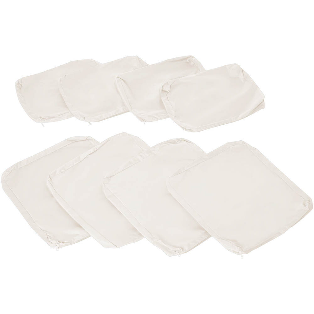 Outsunny Cream White Rattan Set Cushion Cover 8 Pack Image 1