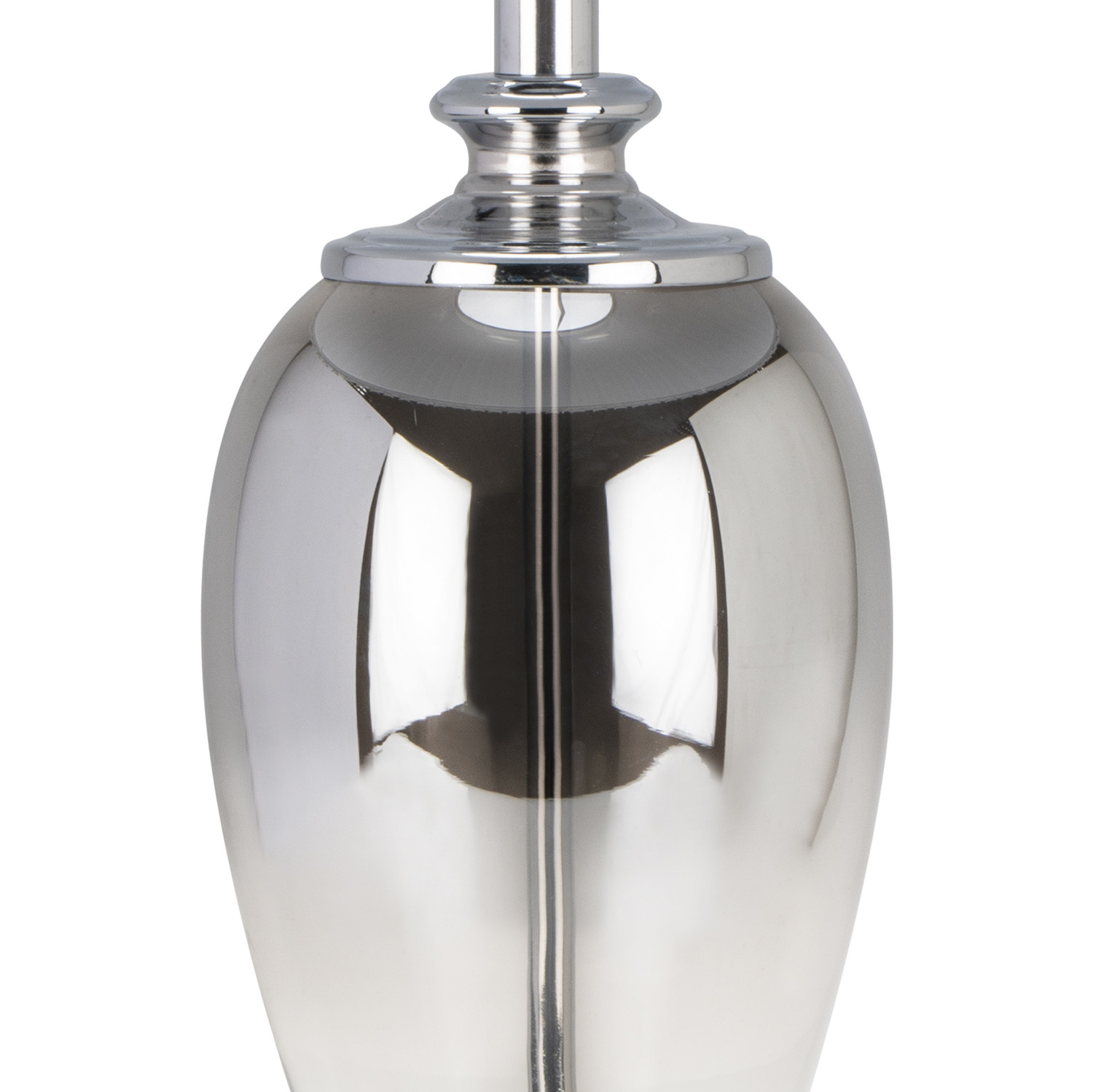 Smoked Grey Glass Table Lamp with Pleated Shade Image 2
