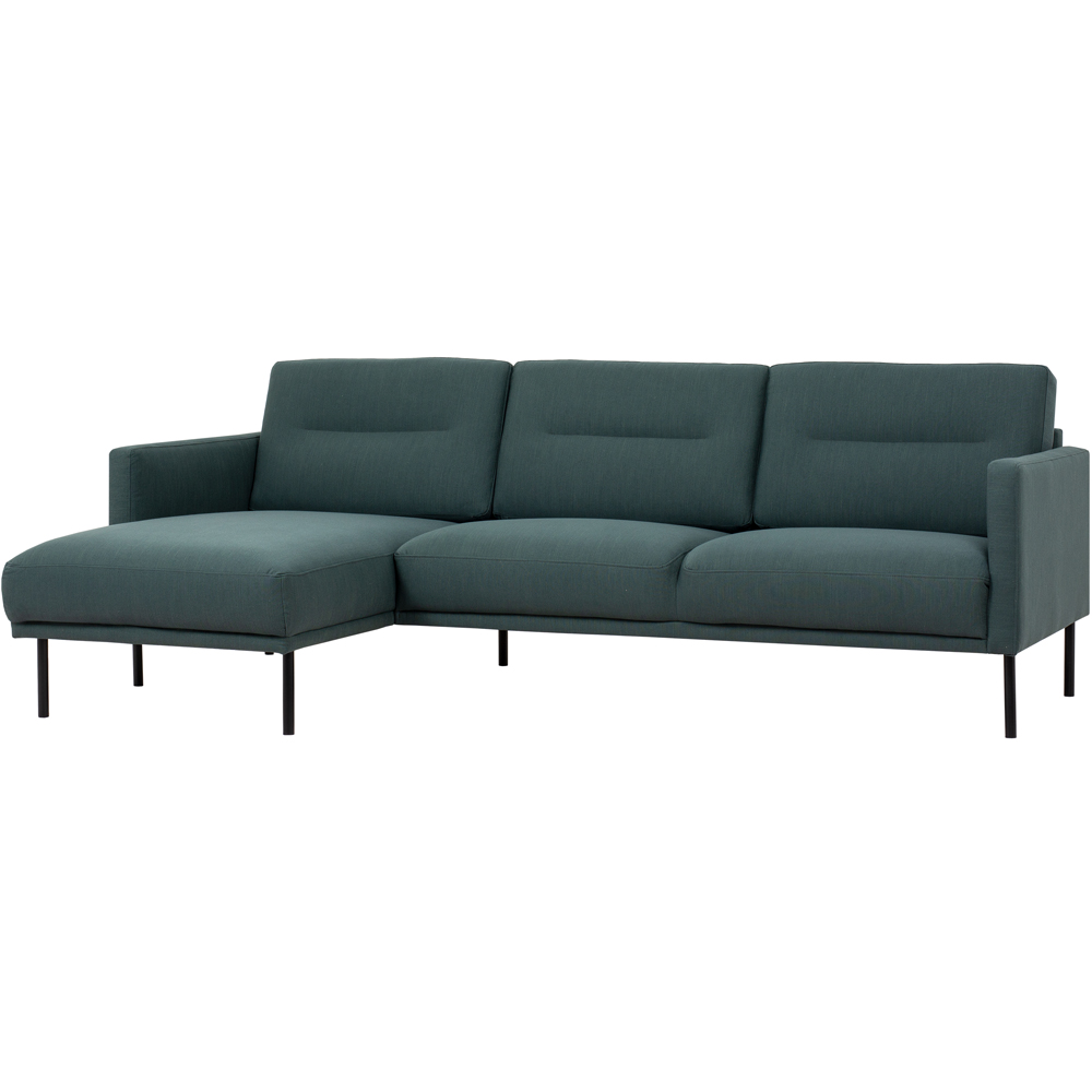 Florence Larvik 3 Seater Dark Green LH Chaiselongue Sofa with Black Legs Image 3